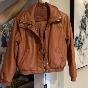 BLANKNYC FAUX LEATHER BOMBER